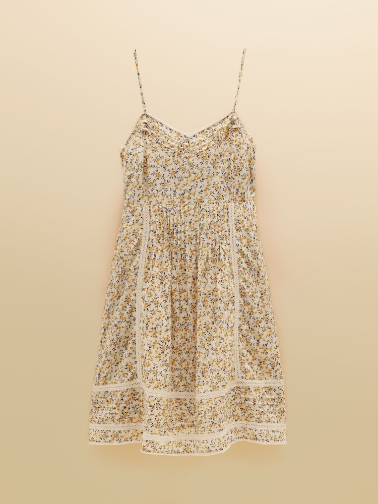 Joules Olivia Yellow Ditsy Short V-Neck Dress With Trim Detail - Image 12 of 12 Joules Olivia Yellow Ditsy Short V-Neck Dress With Trim Detail - Image 12 of 12