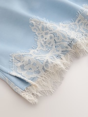 Bleu/Crème - Caraco en dentelle à ourlet asymétrique - Image 7 sur 7