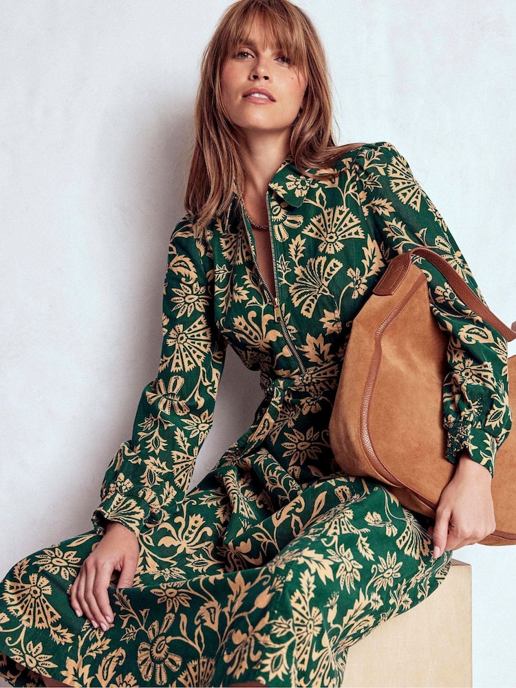 Buy Boden Green Adelaide Zip Cord Midi Dress from Next USA