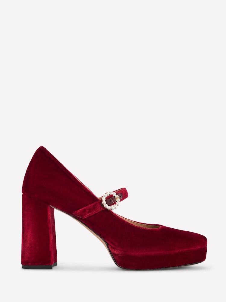 Boden Red Platform Mary Janes Shoes - Image 2 of 5