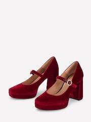 Boden Red Platform Mary Janes Shoes - Image 3 of 5