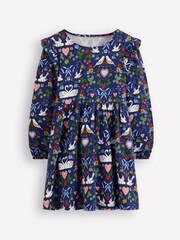 Boden Blue Posie Long Sleeve Jersey Dress - Image 1 of 3