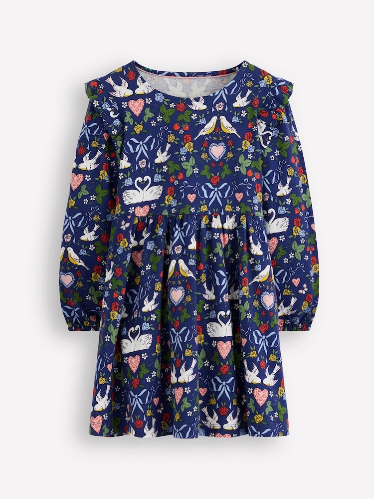 Boden Blue Posie Long Sleeve Jersey Dress - Image 1 of 3