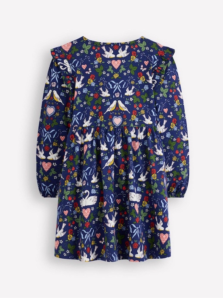 Boden Blue Posie Long Sleeve Jersey Dress - Image 2 of 3