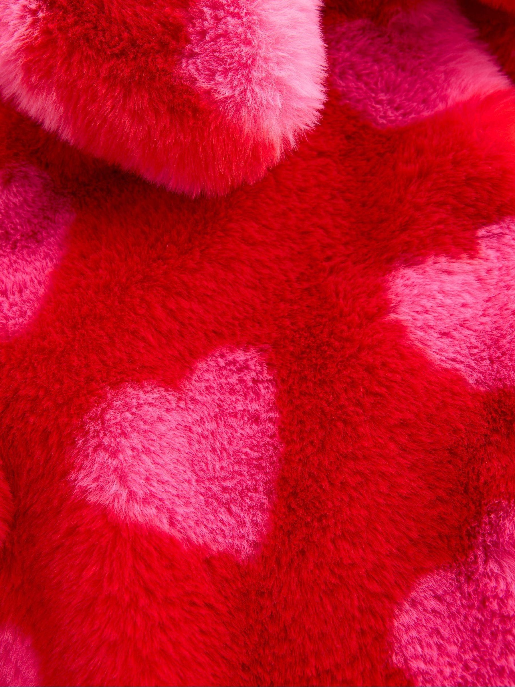 Buy Boden Red Heart Faux Fur Collared Coat from Next USA