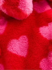 Boden Red Heart Faux Fur Collared Coat - Image 3 of 5