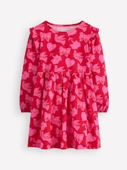Boden Red Posie Long Sleeve Jersey Dress - Image 1 of 3