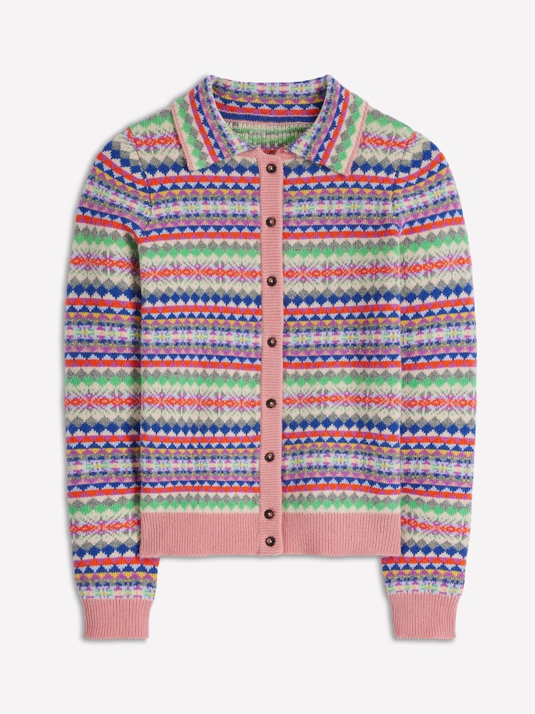 Boden Pink Edie Fair Isle Knitted Shirt - Image 6 of 6 Boden Pink Edie Fair Isle Knitted Shirt - Image 6 of 6