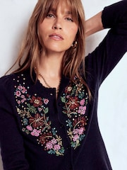 Boden Blue Elizabeth Embellished Cardigan - Image 5 of 7