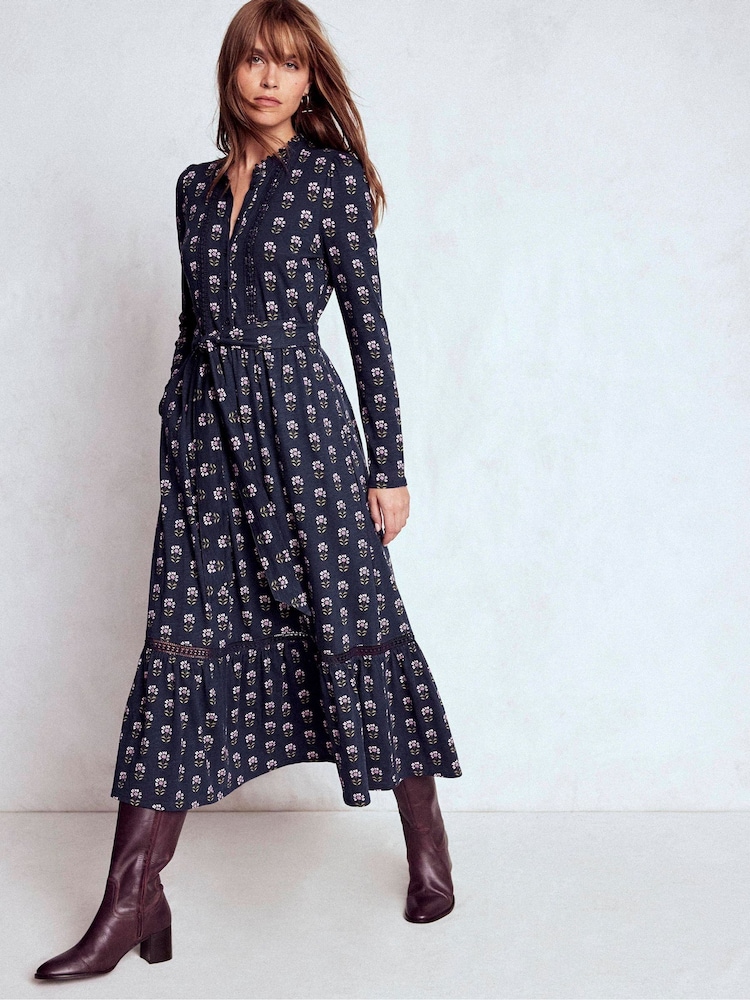 Boden Blue Edwina Jersey Shirt Dress - Image 1 of 5