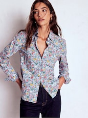 Boden Blue Sienna Cotton Shirt - Image 3 of 6