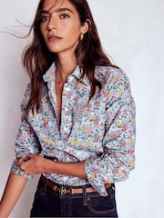 Boden Blue Sienna Cotton Shirt - Image 4 of 6