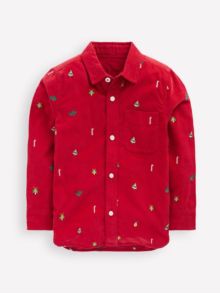 Boden Red Embroidered Corduroy Shirt - Image 1 of 3 Boden Red Embroidered Corduroy Shirt - Image 1 of 3