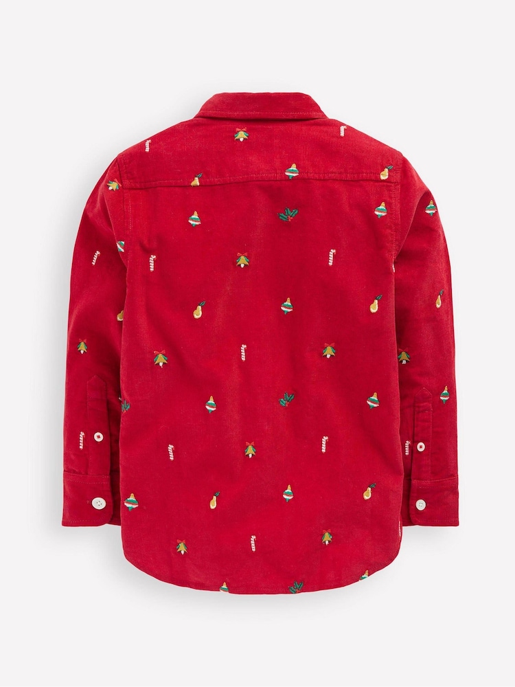 Boden Red Embroidered Corduroy Shirt - Image 2 of 3 Boden Red Embroidered Corduroy Shirt - Image 2 of 3