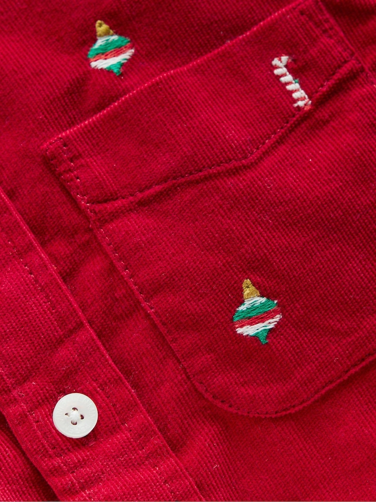 Boden Red Embroidered Corduroy Shirt - Image 3 of 3 Boden Red Embroidered Corduroy Shirt - Image 3 of 3