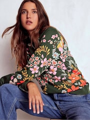 Boden Green Rosa Printed Sweatshirt - Image 1 of 5