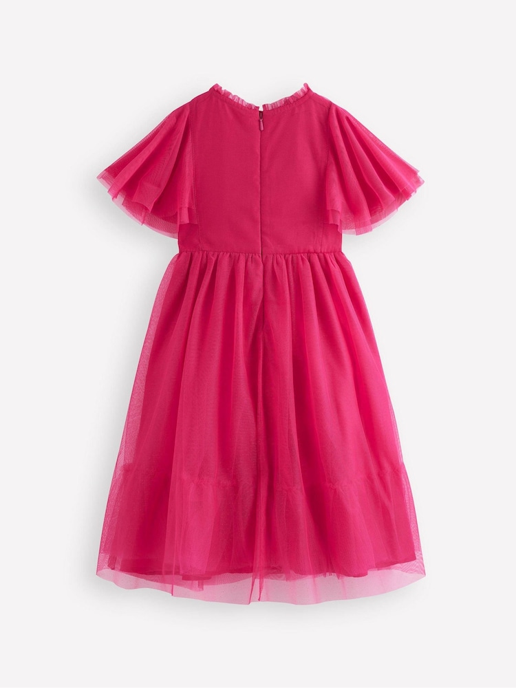 Boden Red Embroidered Tulle Dress - Image 2 of 3