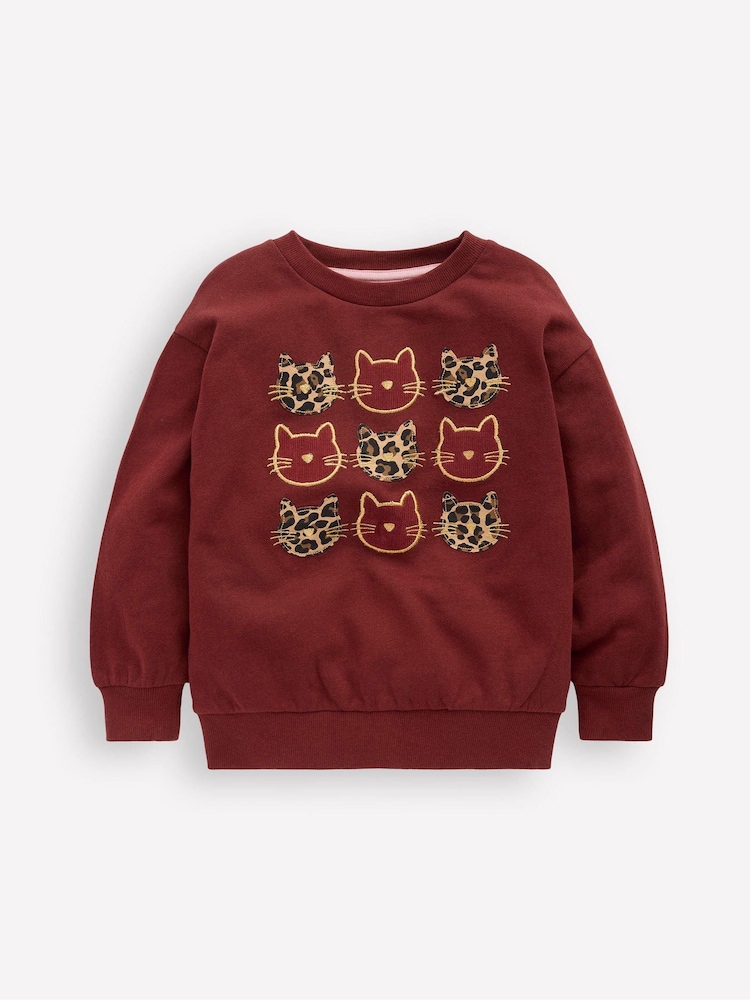 Boden Red Bobbie Appliqué Sweatshirt - Image 1 of 3