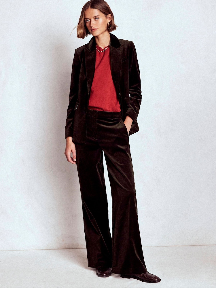 Boden Brown Belgravia Velvet Trousers - Image 1 of 6 Boden Brown Belgravia Velvet Trousers - Image 1 of 6