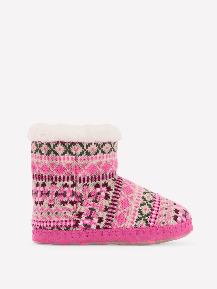Botas de chinelo com padrão Boden Fairisle - Imagem 1 de 3