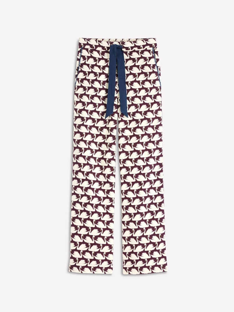 Boden Purple Brushed Cotton Pyjama Trousers - Image 6 of 6