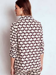 Boden Purple Brushed Cotton Pyjama Shirt - Image 3 of 5