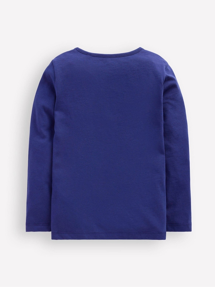 Boden Blue Snowman Long Sleeve Riso T-Shirt - Image 2 of 3 Boden Blue Snowman Long Sleeve Riso T-Shirt - Image 2 of 3
