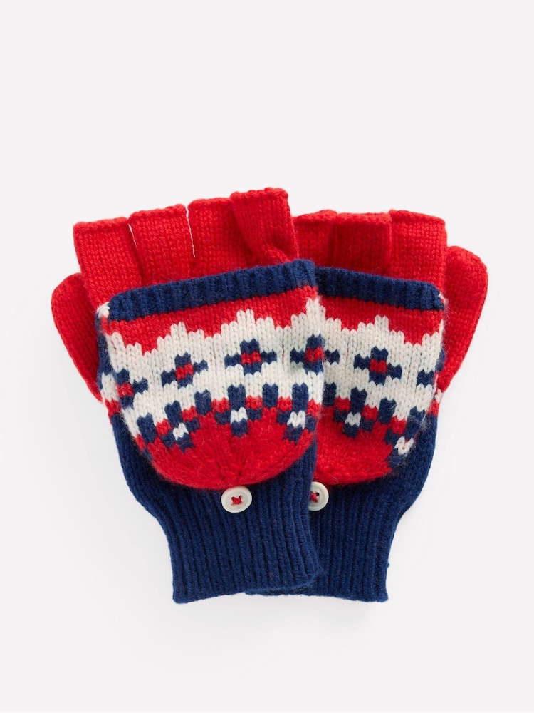 Boden Blue Fairisle Pattern Mittens - Image 1 of 2 Boden Blue Fairisle Pattern Mittens - Image 1 of 2