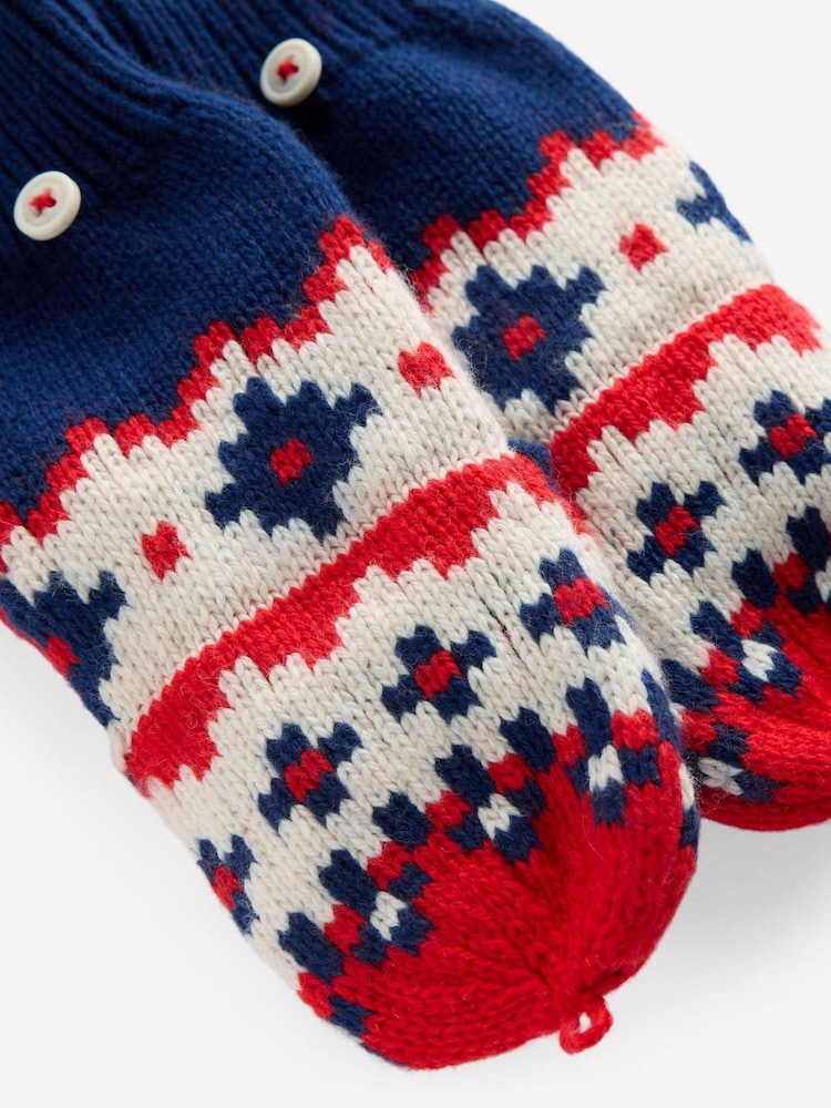 Boden Blue Fairisle Pattern Mittens - Image 2 of 2 Boden Blue Fairisle Pattern Mittens - Image 2 of 2