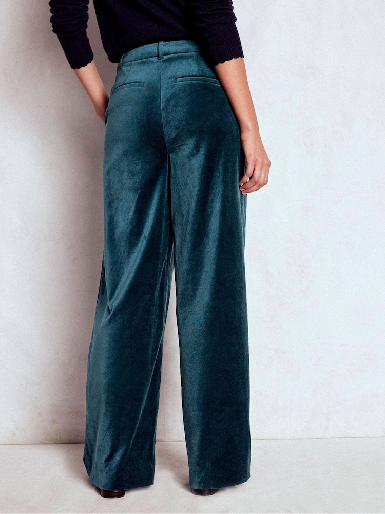 Boden Blue Belgravia Velvet Trousers - Image 2 of 6 Boden Blue Belgravia Velvet Trousers - Image 2 of 6