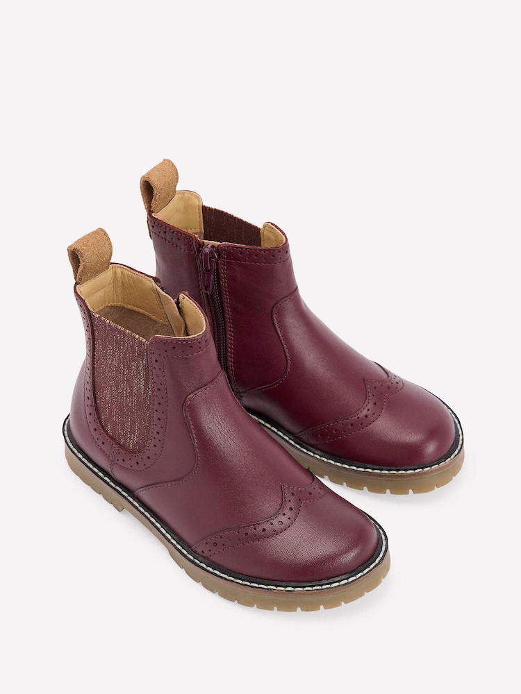 Boden Red Leather Chelsea Boots - Image 2 of 3 Boden Red Leather Chelsea Boots - Image 2 of 3