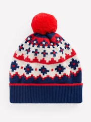 Boden Blue Fair Isle Beanie - Image 1 of 2
