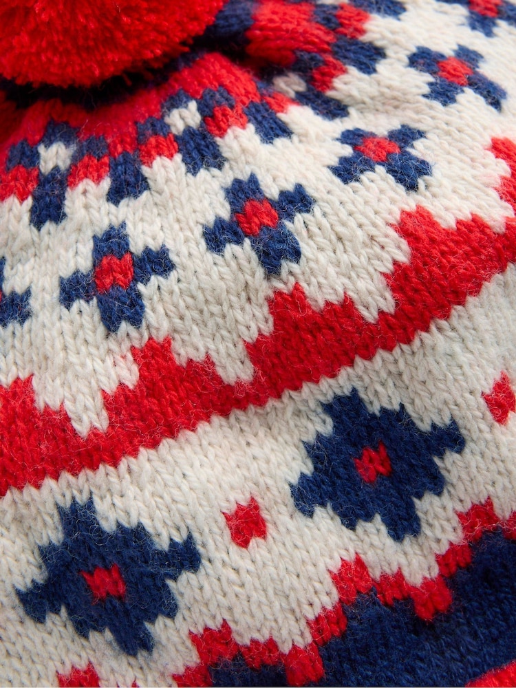 Boden Blue Fair Isle Beanie - Image 2 of 2
