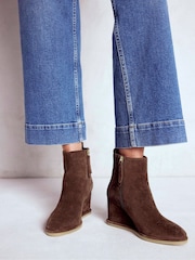 Boden Brown Smart Wedge Boots - Image 1 of 4