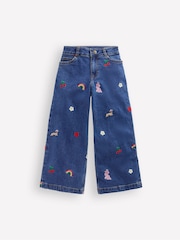 Boden Blue Embroidered Wide Leg Trousers - Image 1 of 3
