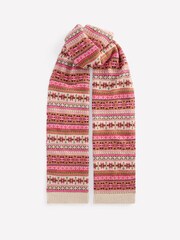 Boden Pink Fair Isle Scarf - Image 1 of 3