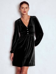 Boden Black Jocelyn Short Velvet Dress - Image 3 of 6