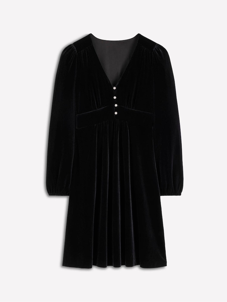 Boden Black Jocelyn Short Velvet Dress - Image 6 of 6 Boden Black Jocelyn Short Velvet Dress - Image 6 of 6