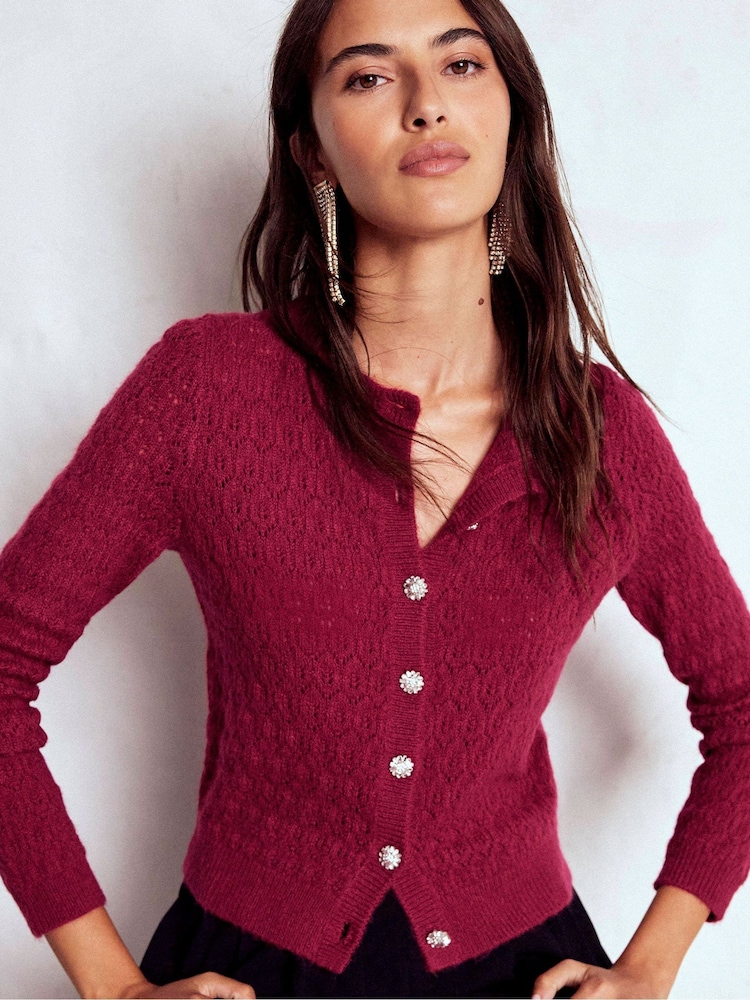 Boden Red Jewel Button Cardigan - Image 1 of 6