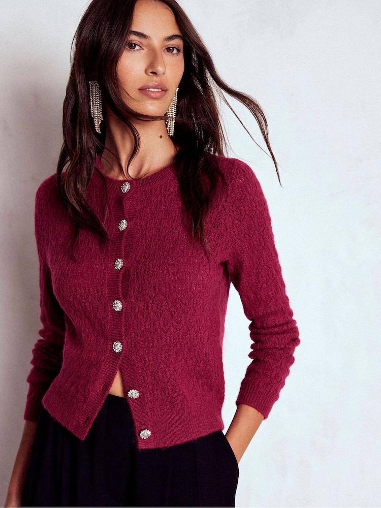 Boden Red Jewel Button Cardigan - Image 2 of 6