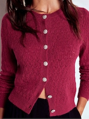 Boden Red Jewel Button Cardigan - Image 4 of 6