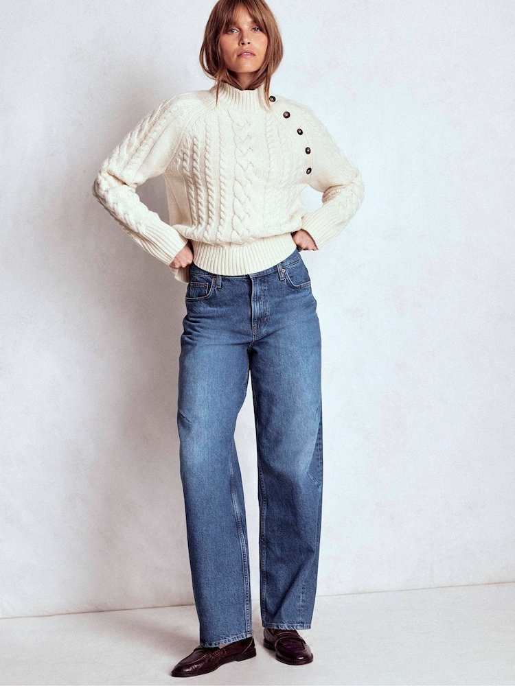Boden Blue Full Length Barrel Leg Jeans - Image 1 of 6