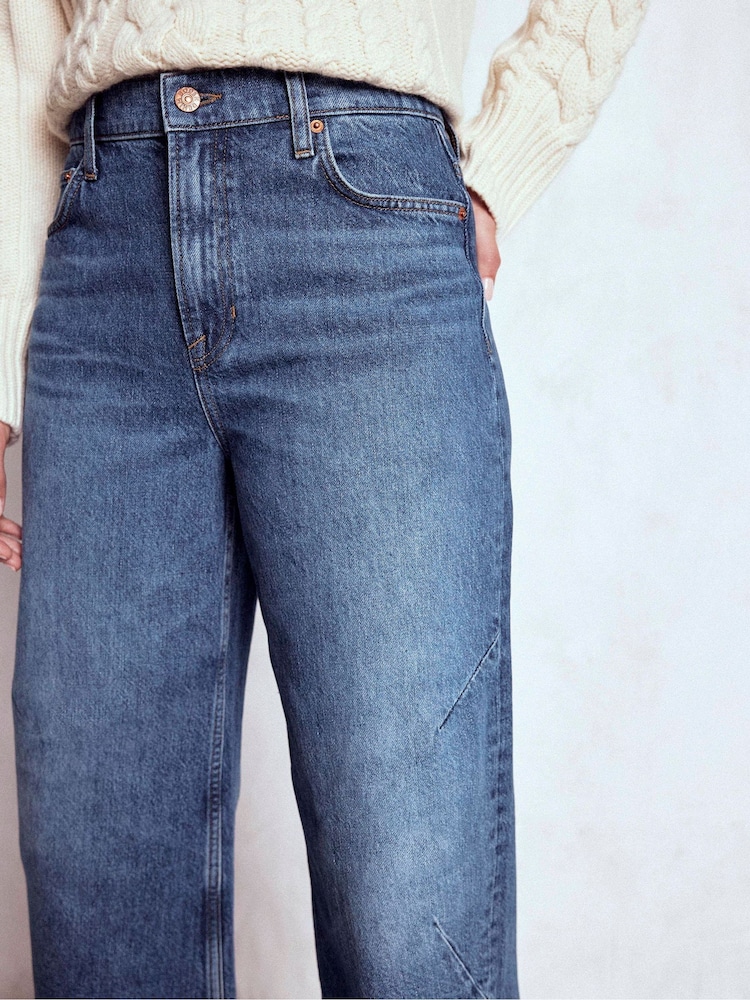 Boden Blue Full Length Barrel Leg Jeans - Image 2 of 6