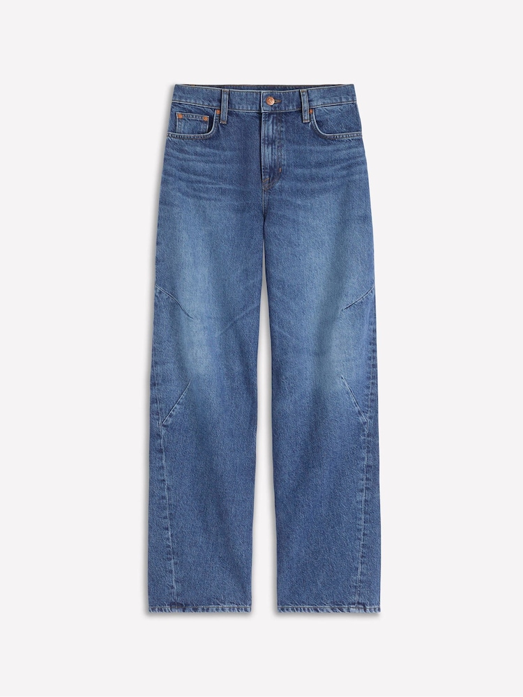 Boden Blue Full Length Barrel Leg Jeans - Image 6 of 6