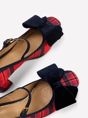Boden Red Embellished Bow Block Heels - Image 5 of 6