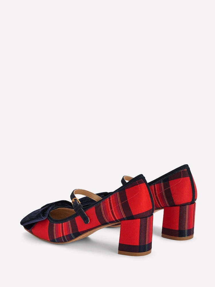 Boden Red Embellished Bow Block Heels - Image 6 of 6