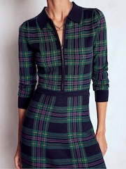 Boden Green Fiona Zip Front Knitted Dress - Image 4 of 6