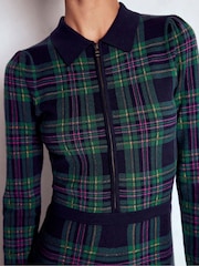 Boden Green Fiona Zip Front Knitted Dress - Image 5 of 6