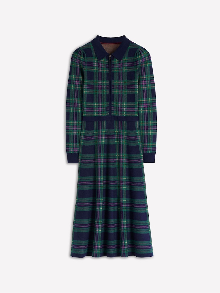 Boden Green Fiona Zip Front Knitted Dress - Image 6 of 6 Boden Green Fiona Zip Front Knitted Dress - Image 6 of 6