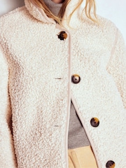 Boden Cream Borg Jacket - Image 2 of 5